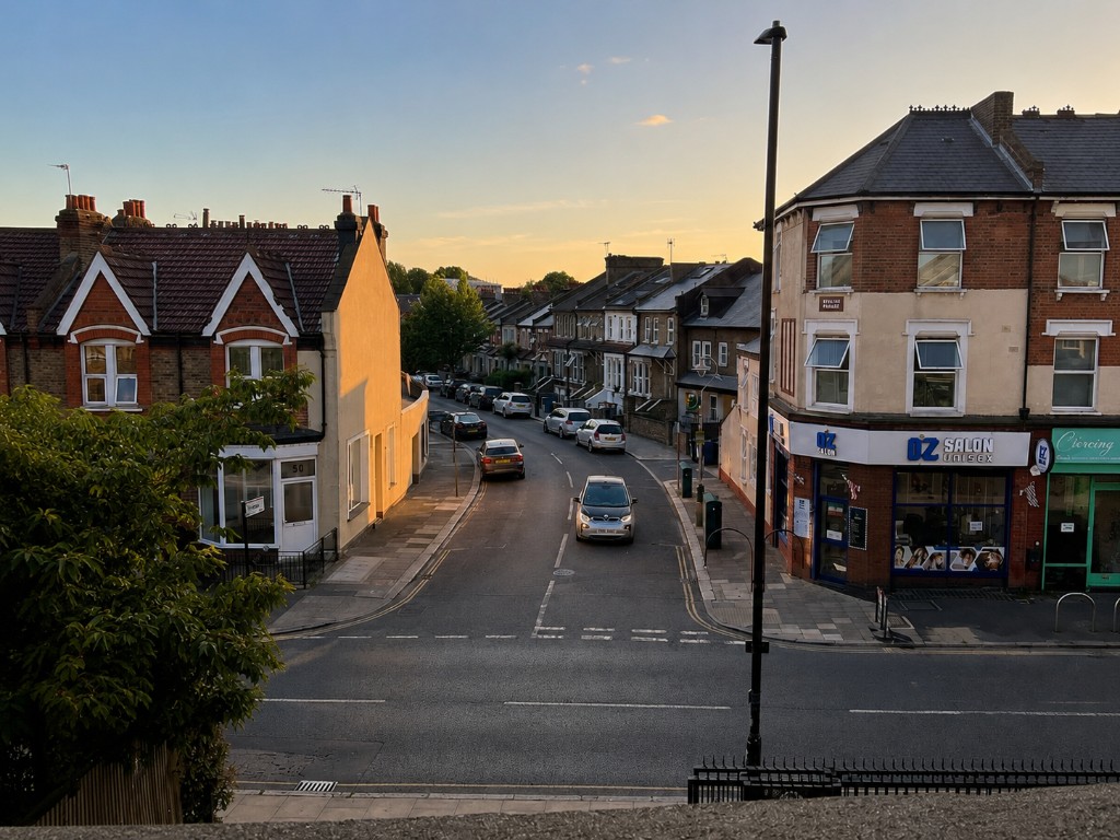 South Ealing neighbourhood at sunset